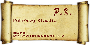 Petróczy Klaudia névjegykártya