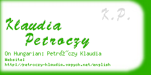 klaudia petroczy business card